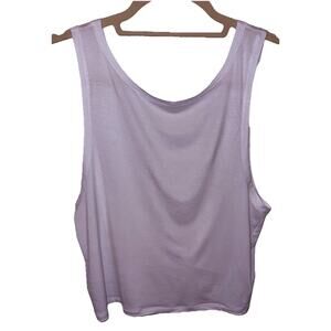 Offline By Aerie White Cropped Twisted Back Tank Sleeveless Top XS